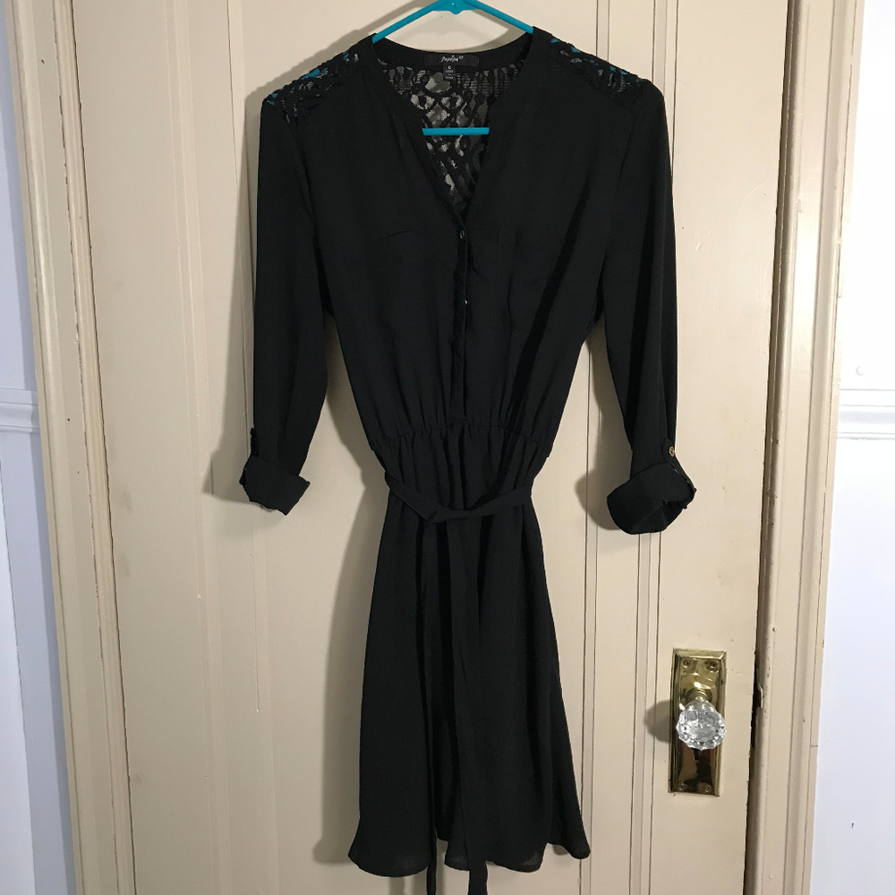 Papaya Black Shirt Dress Small
